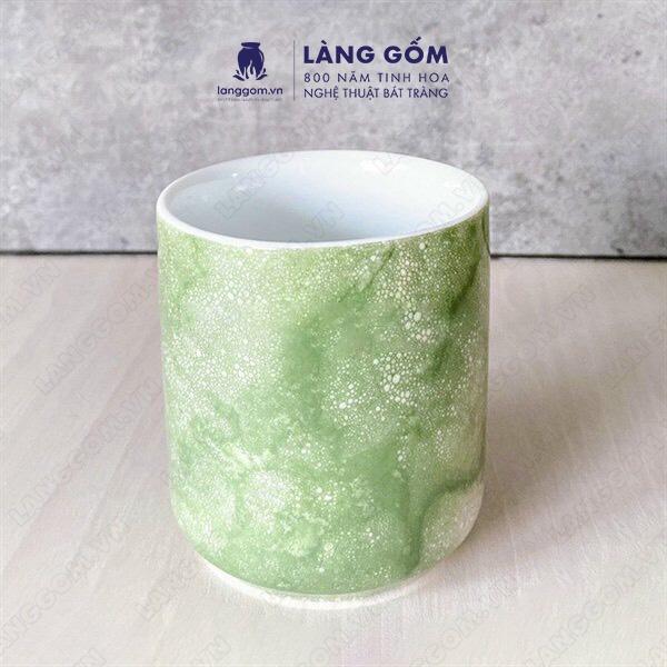 Cốc uống nước, Ly sứ vân đá dáng cốc trụ - Gốm sứ Bát Tràng cao cấp - Làng Gốm Bát Tràng