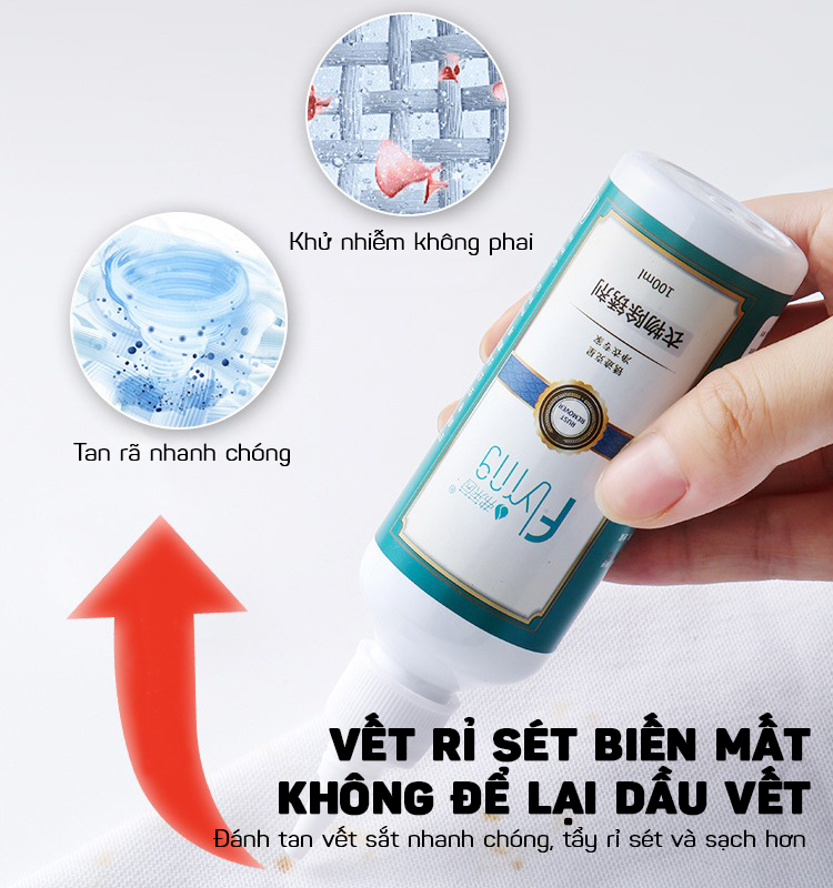 Dung Dịch Tẩy Vết Rỉ Sét Nhanh Chóng Trên Vải, Quần Áo Cao Cấp Flyng 100ml- Hàng Nhập Khẩu
