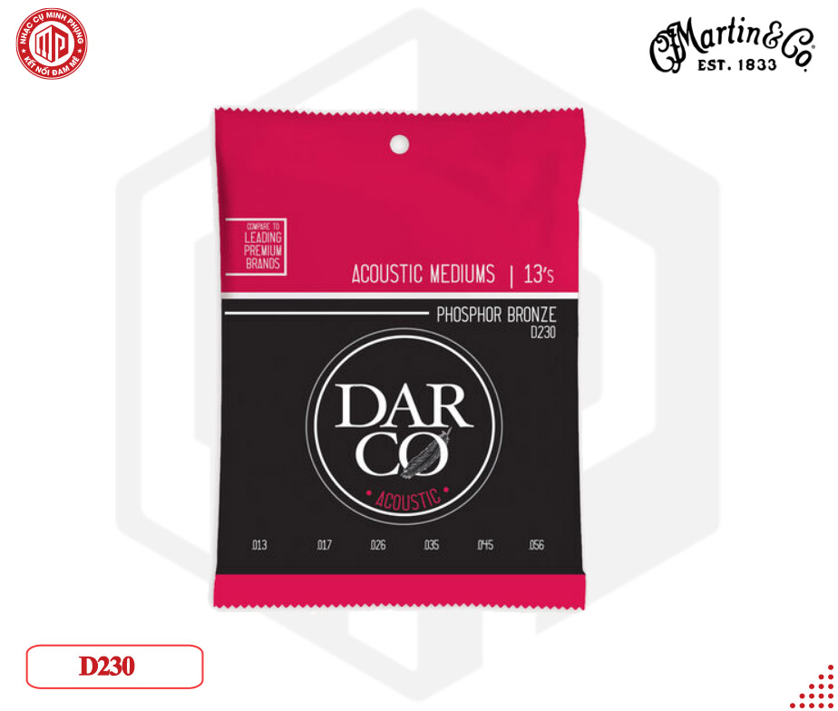 Bộ dây đàn guitar cao cấp Martin Darco 92/8 Acoustic Guitar Strings, Medium — M07-41Y18D230 - Hàng chính hãng