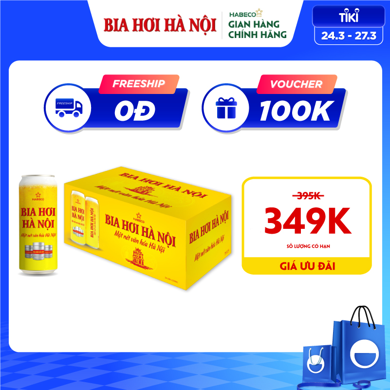 Bia Hơi Hà Nội - Thùng 24 lon 500ml
