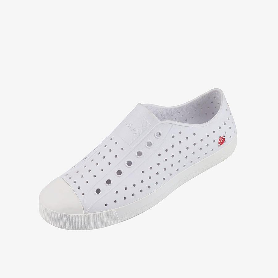 Giày Lười Unisex Native Jefferson Block - Shell White/ Shell White/ Sweet Terra Ladybug Block - 40