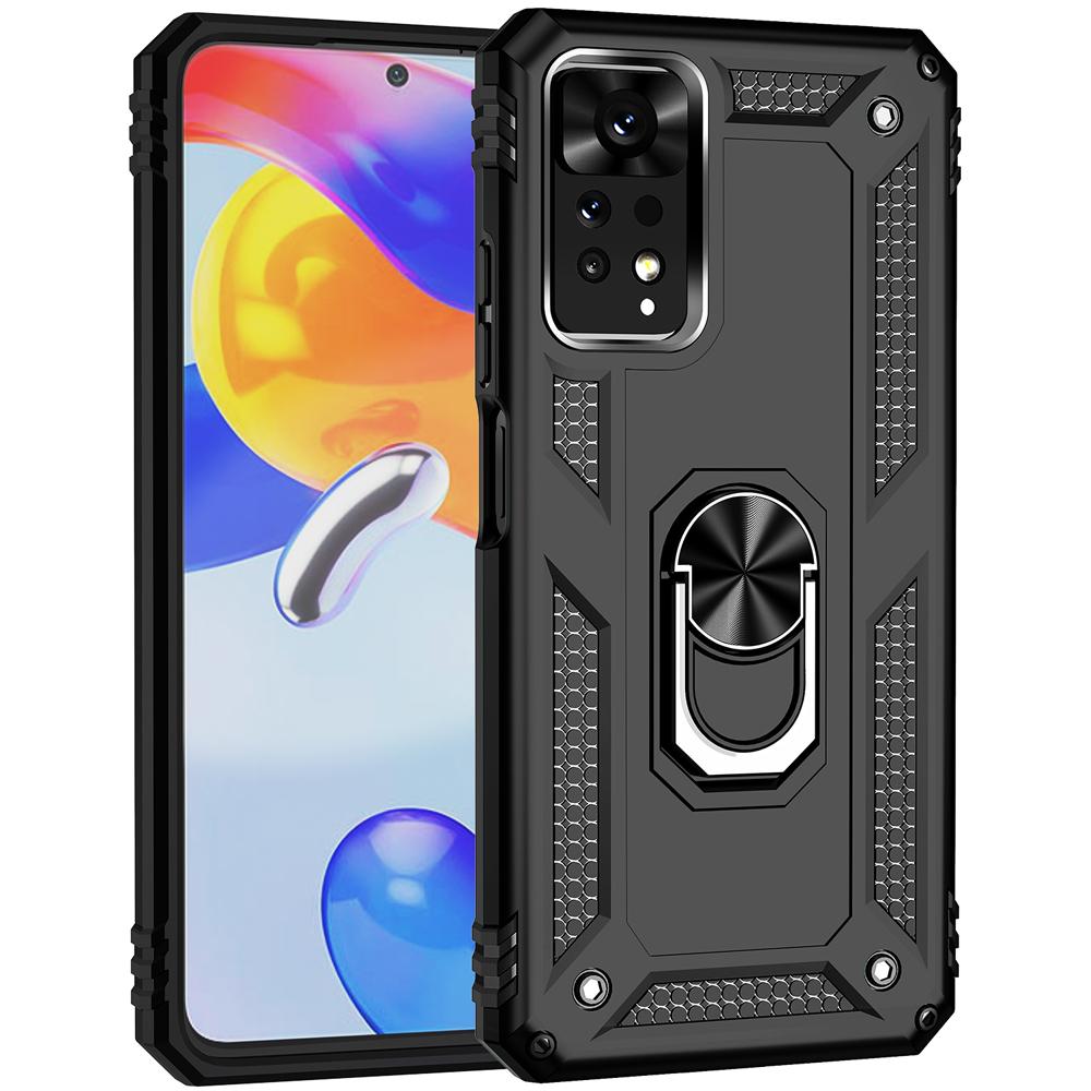 Ốp lưng cho Xiaomi Redmi Note 11 11E Pro 4G 5G chống sốc 2 lớp kèm nhẫn iring làm giá đỡ