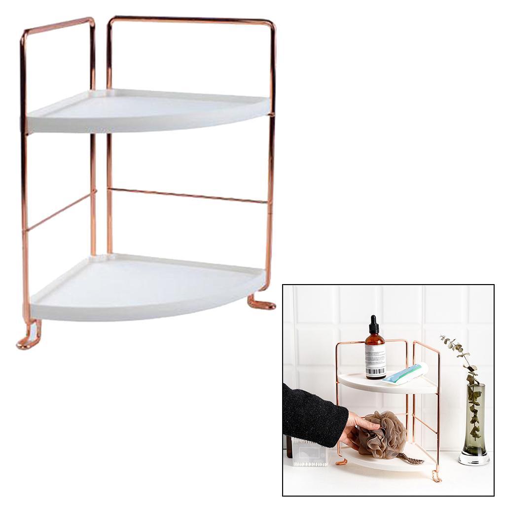 2 Tier Kitchen Spice Shelf Rack Storage Organizer Seasoning Bottle Stand Golden