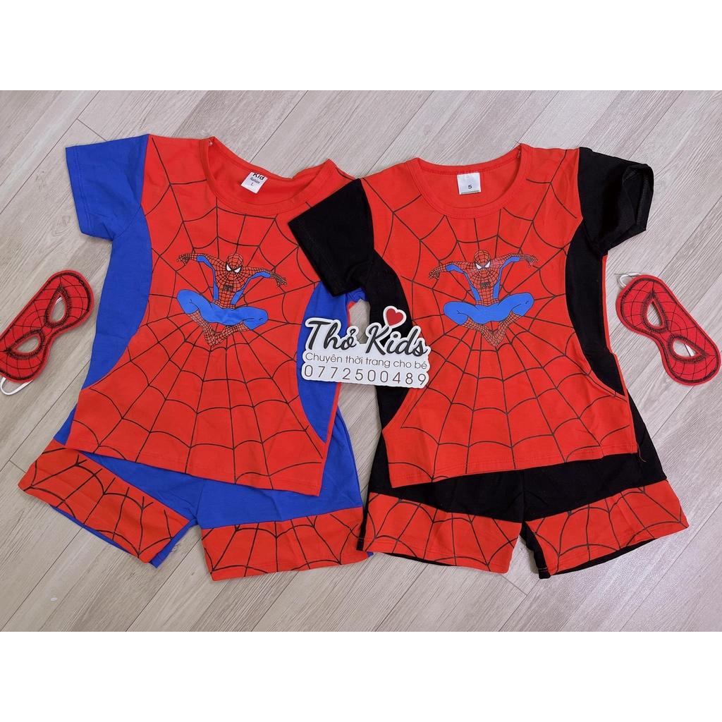 Bộ đồ siêu nhân SpiderMan, Quần áo Người Nhện CHO BÉ TRAI kèm mặt nạ