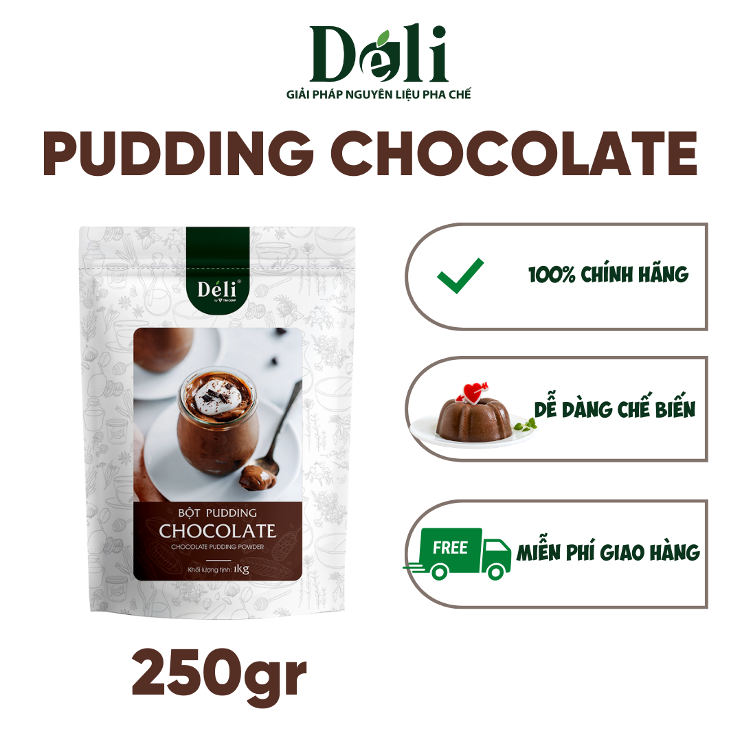 Bột Pudding Chocolate - Túi 250gr - Bột Pha Sẵn Pudding Chocolate Siêu Tiện Lợi