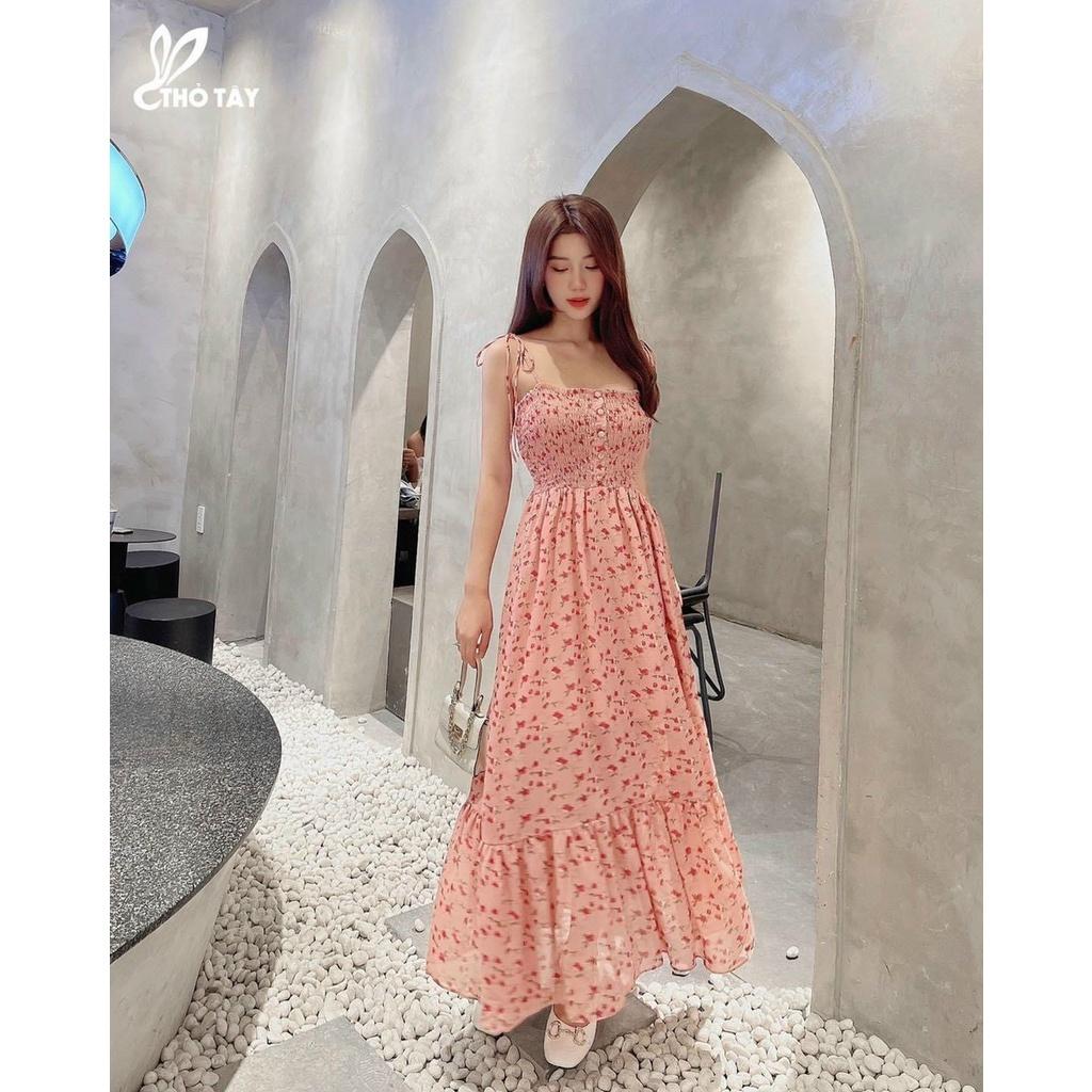 Đầm maxi hoa đi biển cho mùa hè tôn dáng xinh xắn cho các nàng