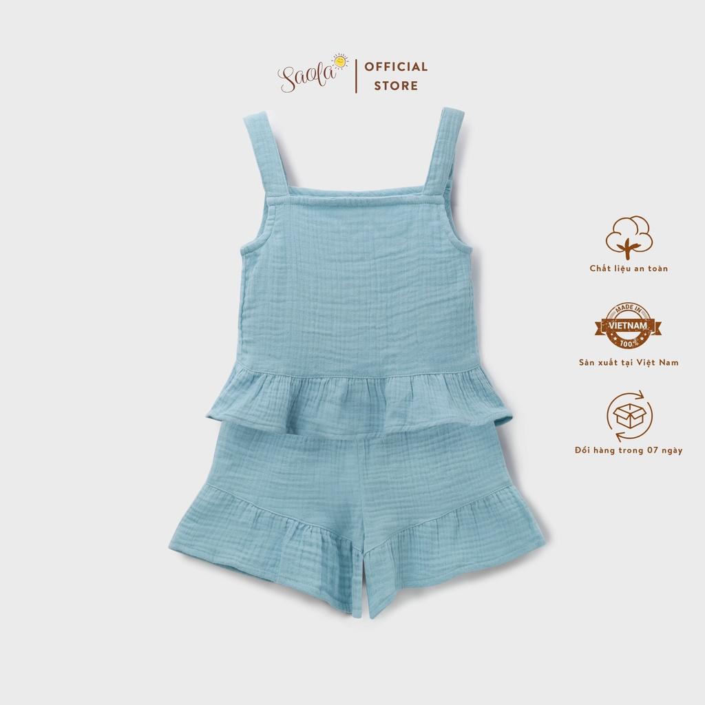 Bộ Áo Quần Hai Dây Cho Bé Gái Chất Liệu Muslin Mềm Mịn Thoáng Mát - ALMA SET - JSM005 - SAOLA CLOTHING