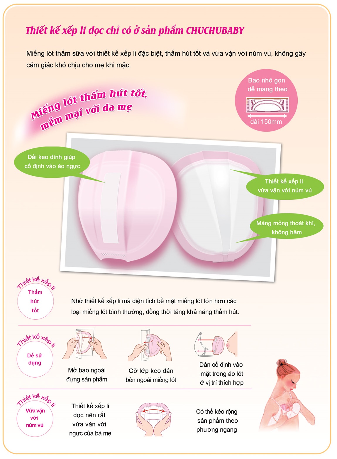 Miếng Lót Thấm Sữa ChuChu Baby Milk Pad Airy