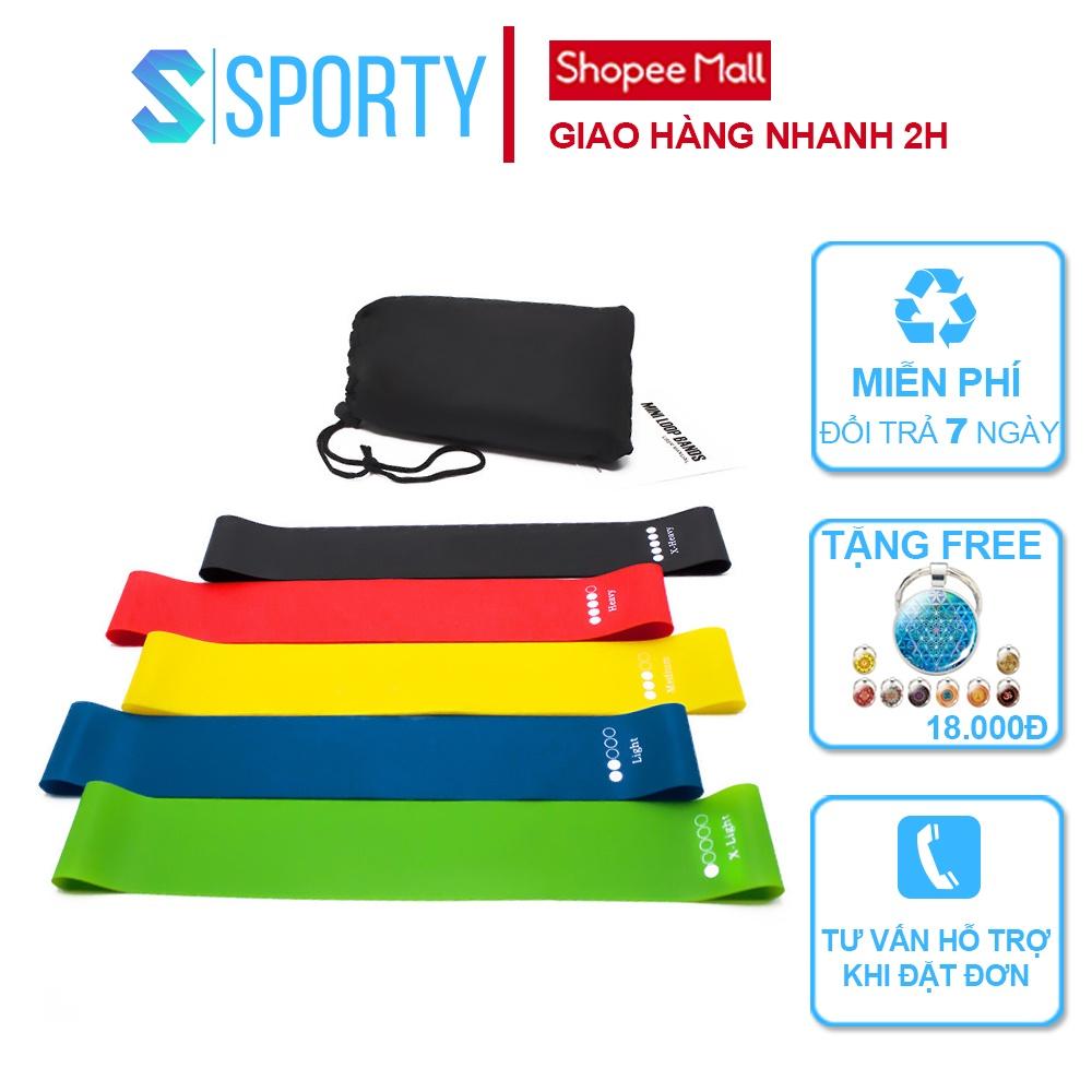 Bộ dây tập kháng lực YOGA Có vạch lực chính hãng SPORTY YGB4 co giãn đàn hồi cho tập thể hình