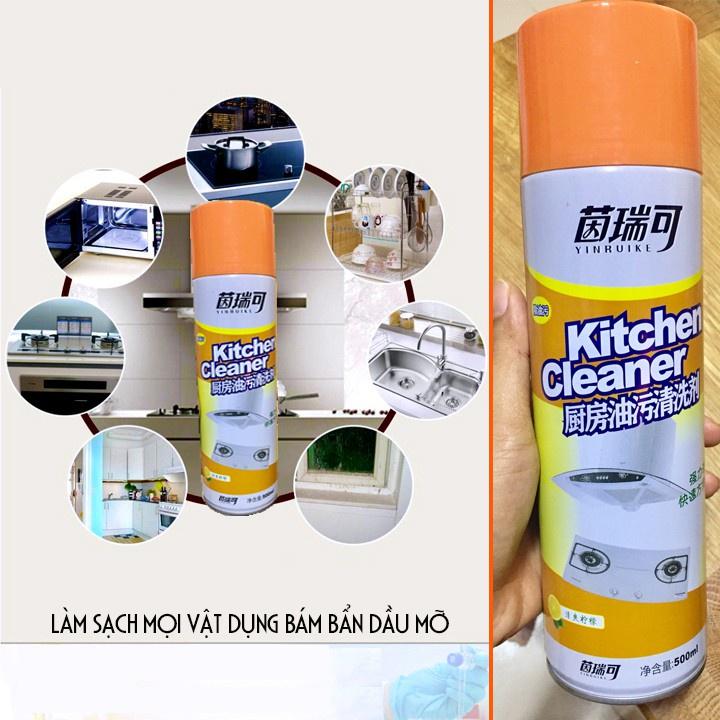 CHAI XỊT VỆ SINH NHÀ BẾP KITCHEN CLEANER 500ML DẠNG BỌT - Xịt Tẩy Rửa Đa Năng – Nước Tẩy Rửa Dầu Mỡ Nhà Bếp