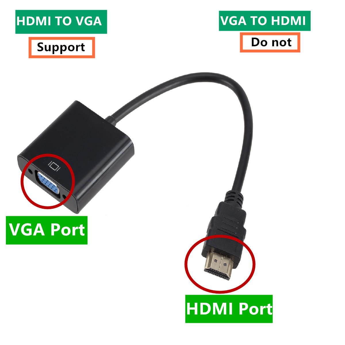 Grwibeou HD 1080p HDMI sang VGA Cáp chuyển đổi HDMI Male sang VGA Famale Converter Bộ chuyển đổi kỹ thuật số tương tự cho máy tính xách tay máy tính xách tay PC TV