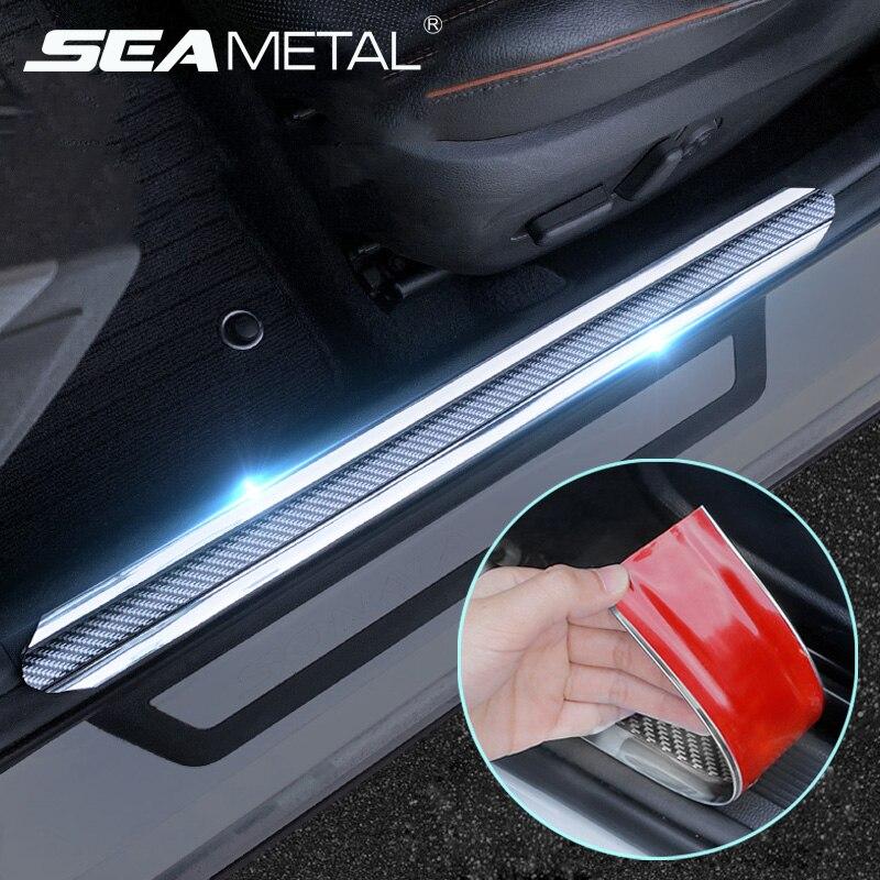 Dán cửa ô tô Miếng dán bảo vệ cửa xe ô tô Dải cản quang 5D bằng sợi carbon Bảo vệ cạnh cửa đa năng