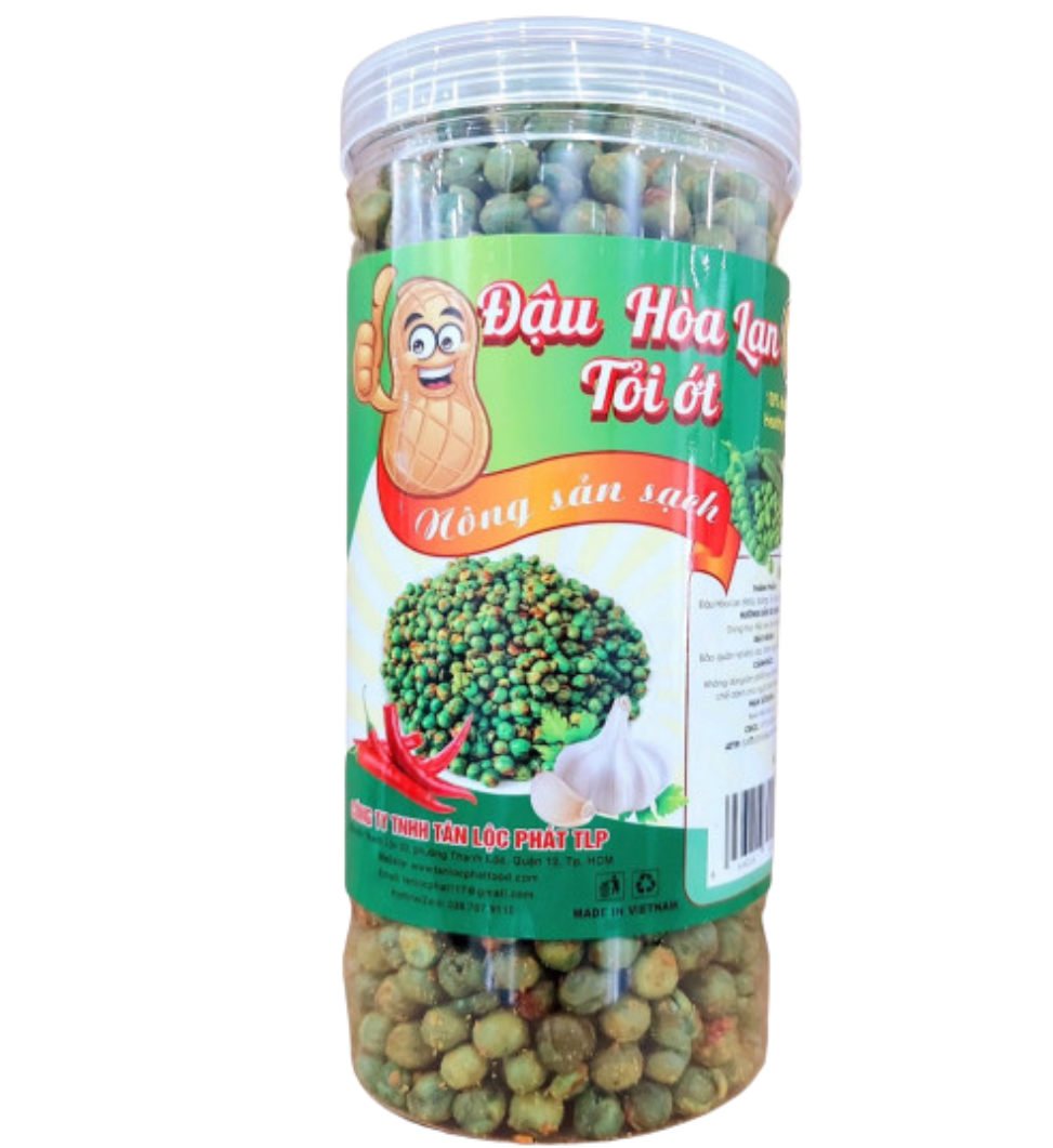 ĐẬU HÀ LAN RANG TỎI ỚT TÂN LỘC PHÁT HŨ 500G [ MẪU MỚI ]