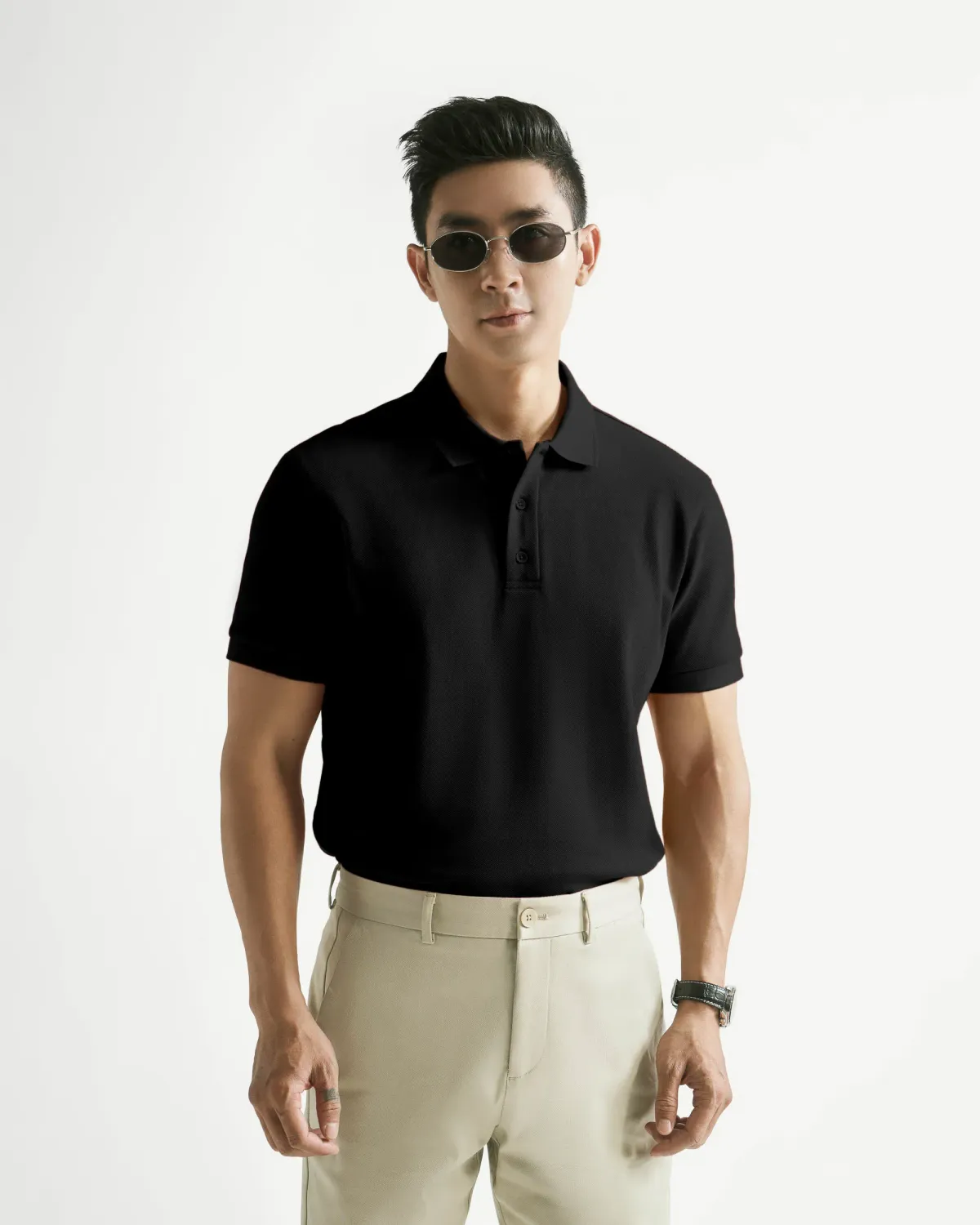 Áo polo tay ngắn nam trơn màu . Form Fitted - RT 10S25POL024 | ROUTINE CÀ MAU