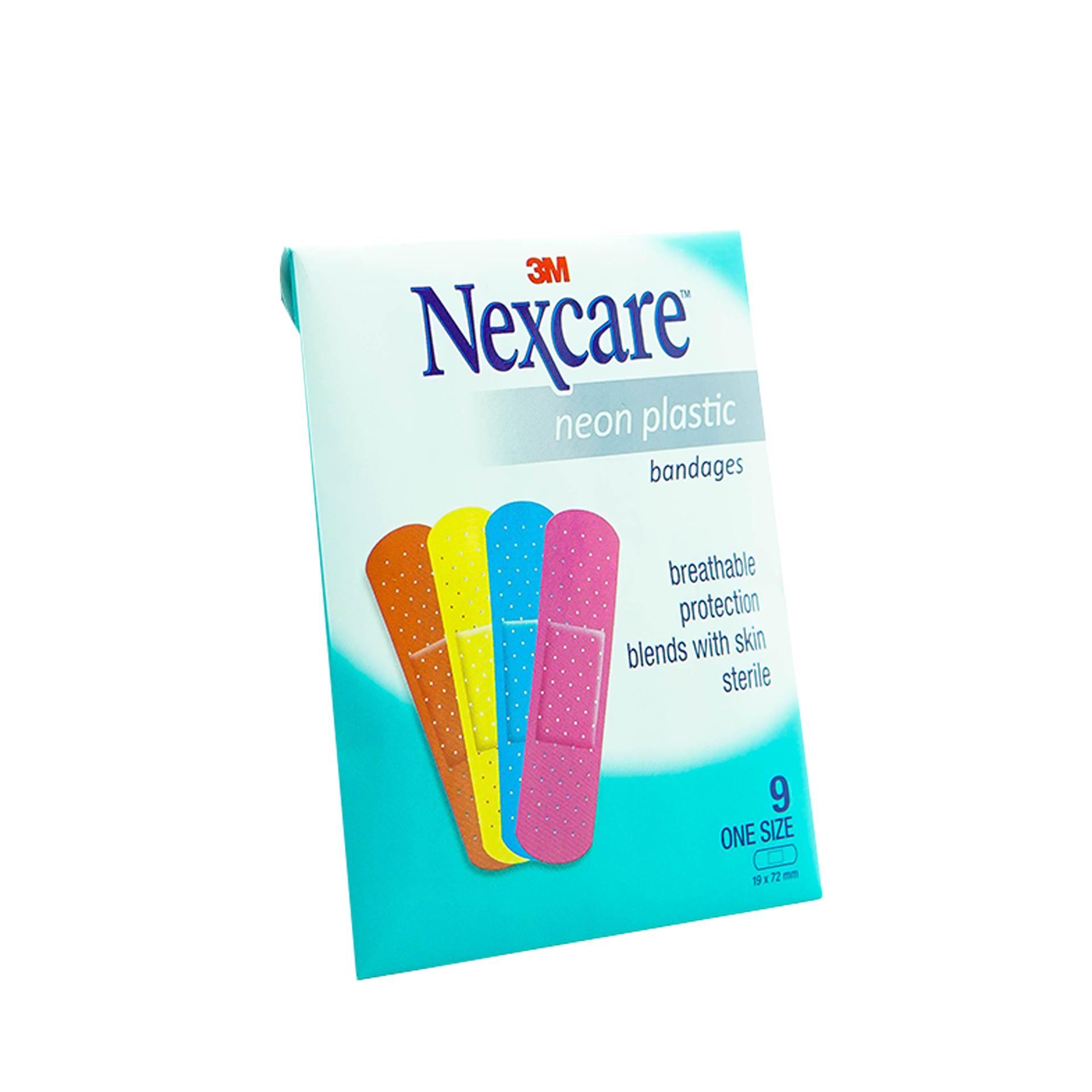 Băng keo cá nhân Nexcare 3M 19x72mm 90 miếng - Màu neon tươi sáng, keo y tế siêu dính, co dãn NEONS9