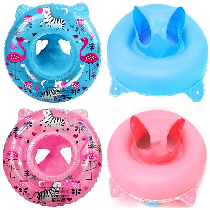 Baby Swimming Pool Rings Seat Cute Inflatable Swim Ring Float Seat Swim Circle with Dual Handle for Baby Toddlers Pool Bathtub