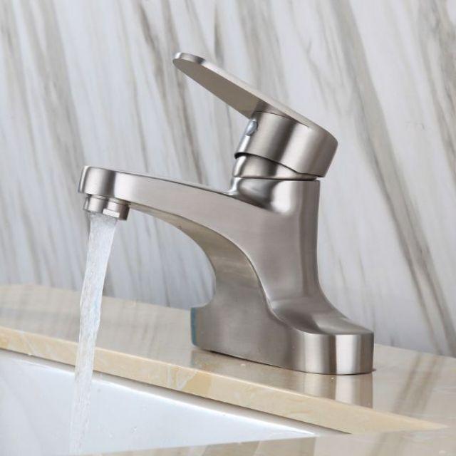 Vòi lavabo nóng lạnh inox 304