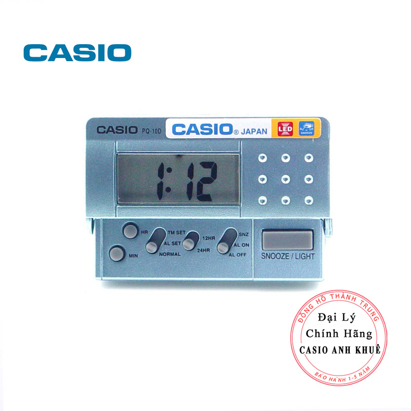 Đồng Hồ Báo Thức Du Lịch - Để Bàn Điện Tử Casio PQ-10D-2RDF