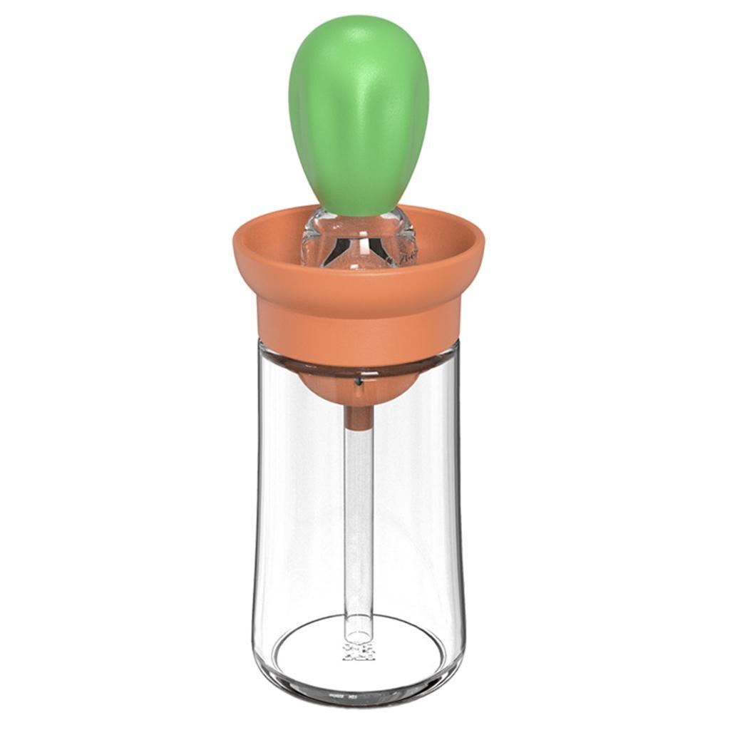 2 Pieces Glass Oil Bottle with Silicone Brush for Frying Barbecue Cooking