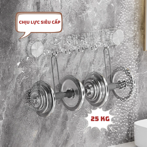 Móc Treo Đồ Hút Chân Không 6 Móc – Chất Liệu Hợp Kim Nhựa Cao Cấp, Chịu Lực Tốt, Không Cần Khoan - Hàng Chính Hãng MINIIN