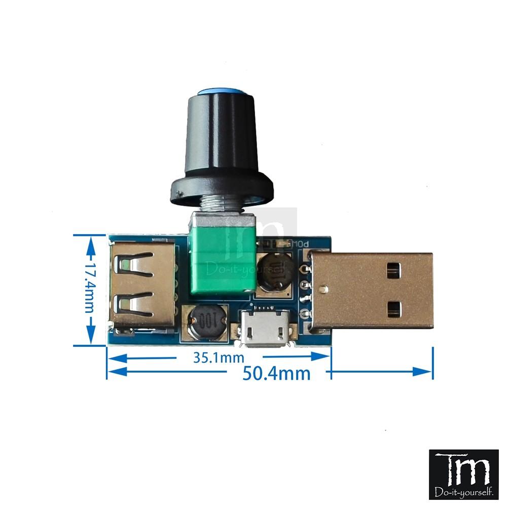 Mạch Chỉnh Tốc Độ Quạt - FAN 2.5-8V 5W Cổng USB