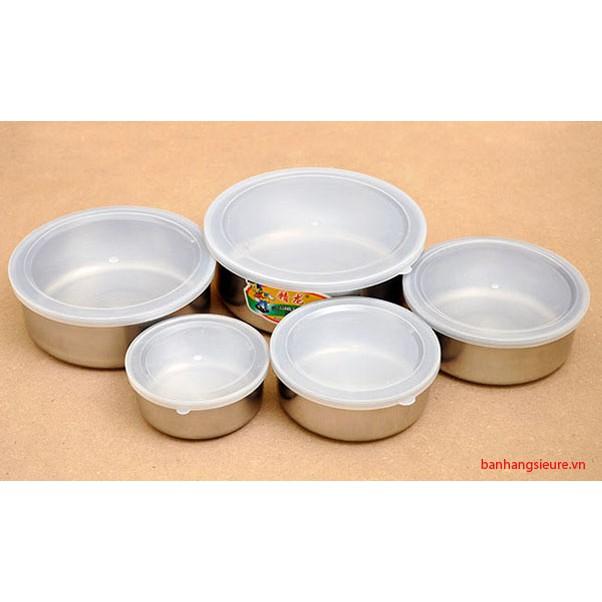 BỘ 5 BÁT INOX CÓ NẮP ĐẬY SIÊU TIỆN