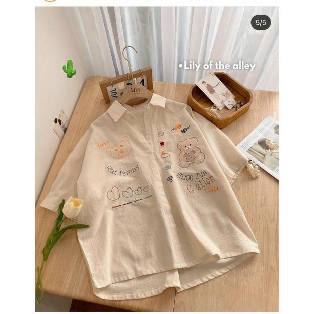 Áo sơ mi vintage gấu