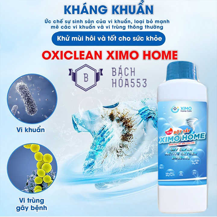 Bột tẩy vết bẩn đa năng Ximo Home đánh bay các loại vết ố bẩn cứng đầu 350g - Tẩy Trắng Quần Áo, Vết Bẩn