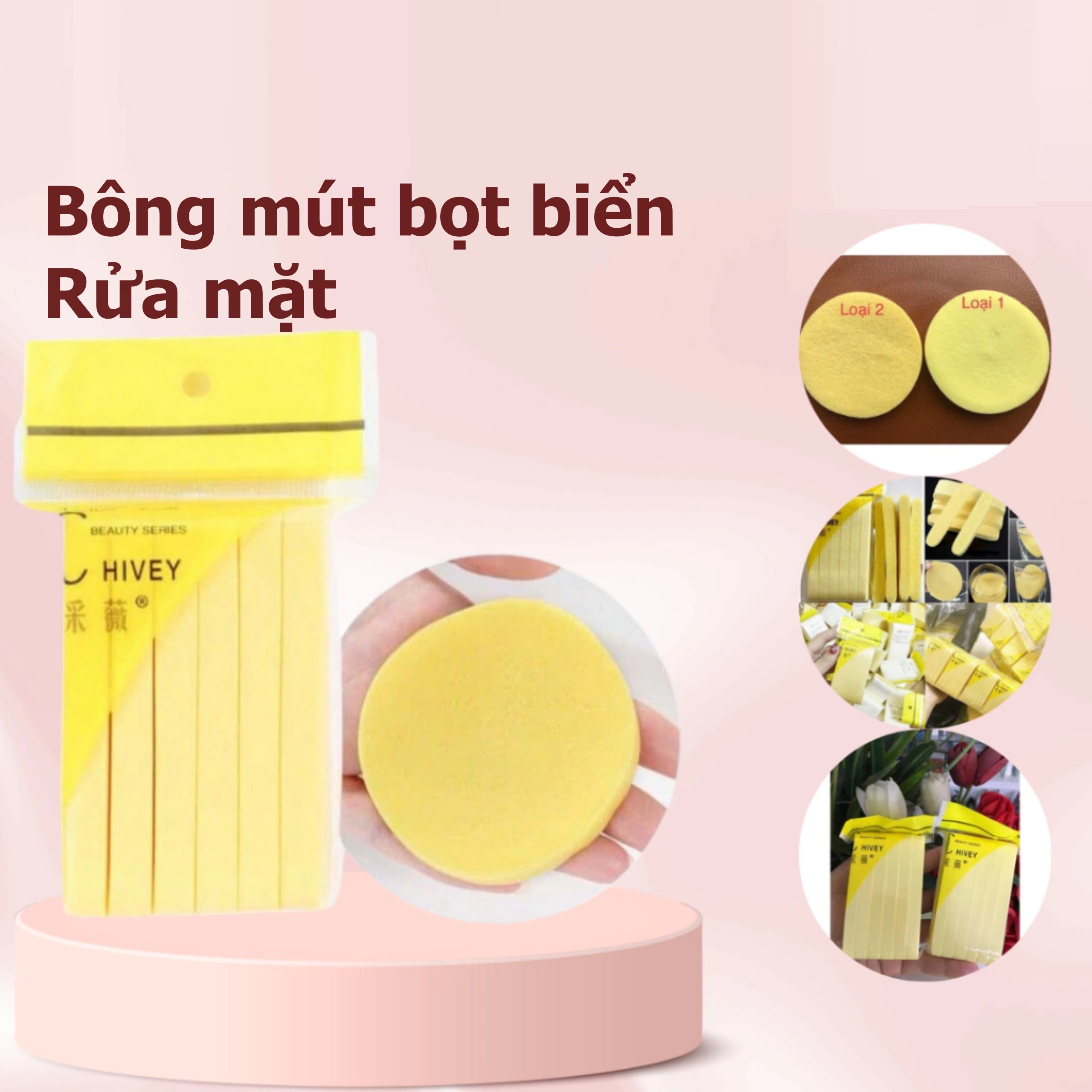 Miếng Bọt Biển, Bông Mút Nở Rửa Mặt Và Chăm Sóc Da, Mềm Mịn, Thân Thiện, An Toàn Tiện Dụng, Gói 12 Miếng. Takyhome 7011