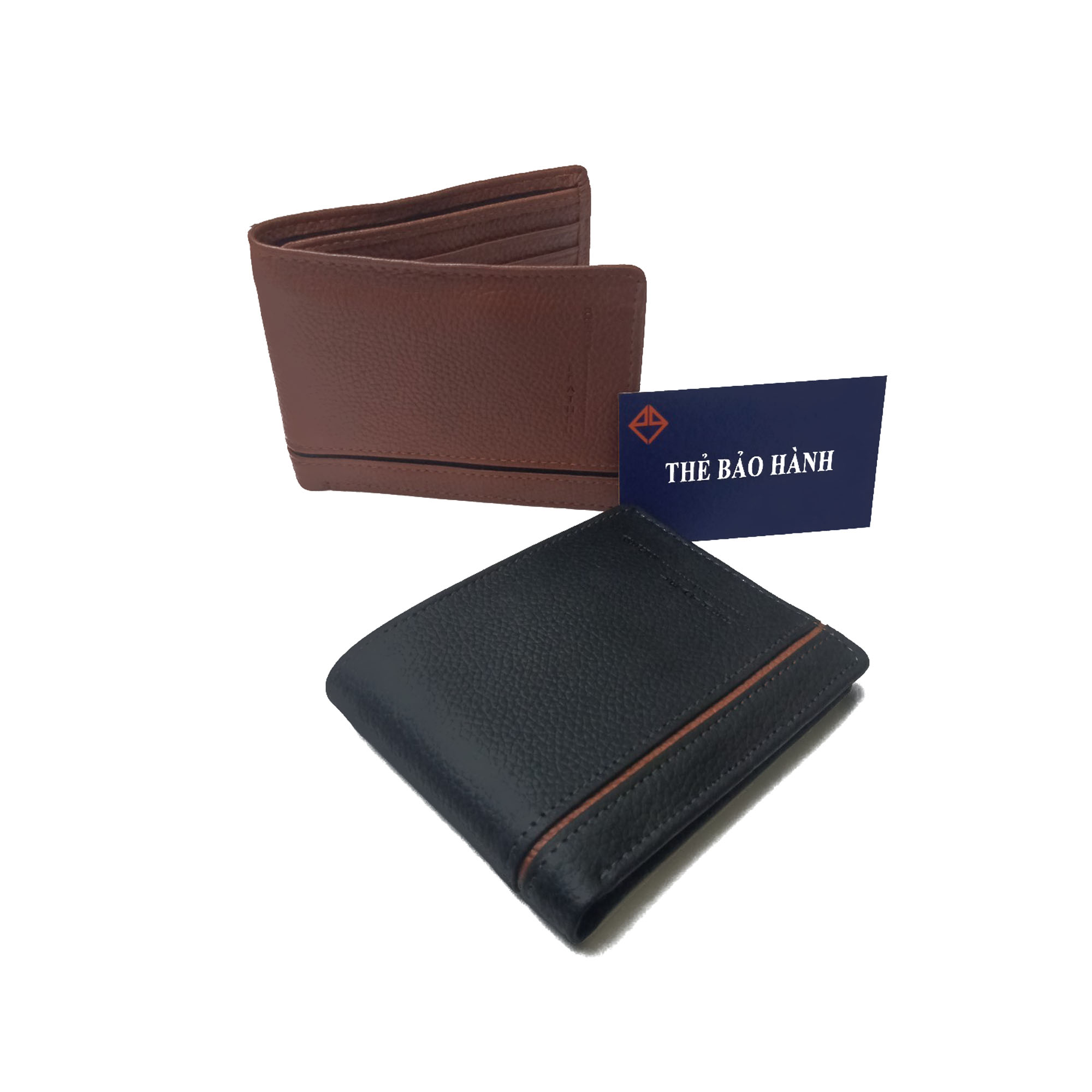Ví nam da bò sáp Italy phối màu lịch lãm, sang trọng PQ Leather PV2 - BH 12 tháng