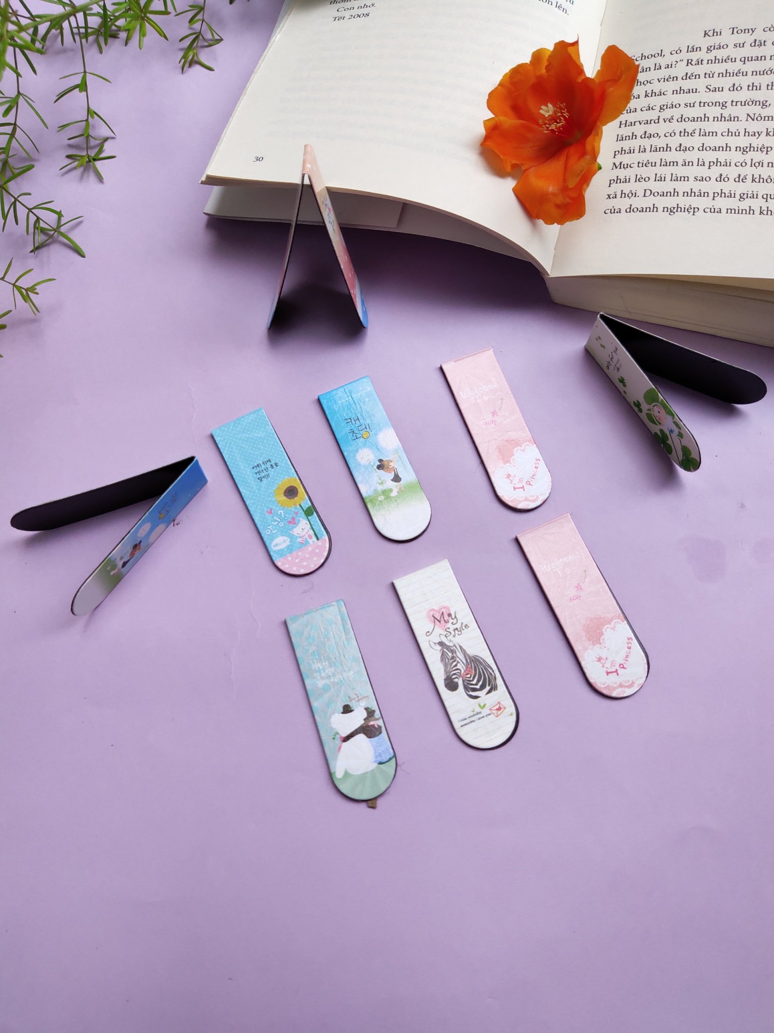 Combo 9 Bookmark Nam Châm Đánh Dấu Sách - Động Vật Dễ Thương (Mẫu Ngẫu Nhiên)