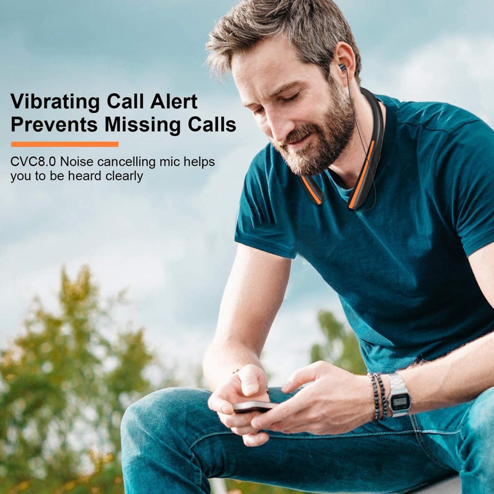 Stereo Wireless Bluetooth Headphone Headset with Mic Neckband Earbuds Sport