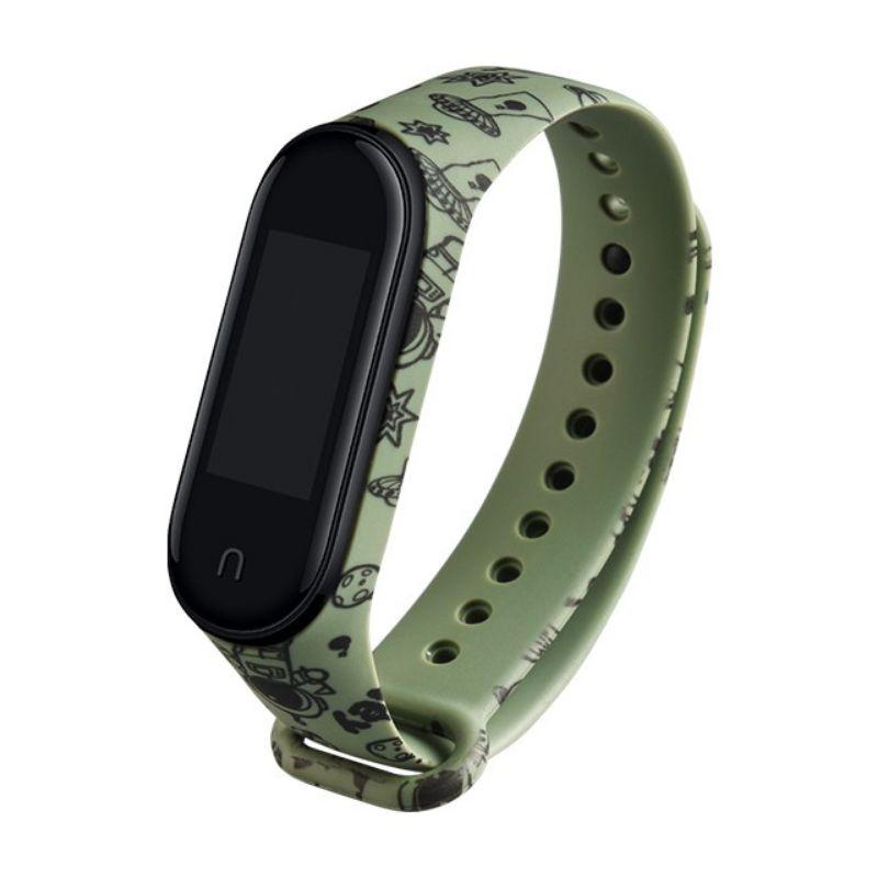 Dây Đeo Cao Su Mi band 7 hoạ tiết cartoon phi hành gia dây Chất Lượng cao