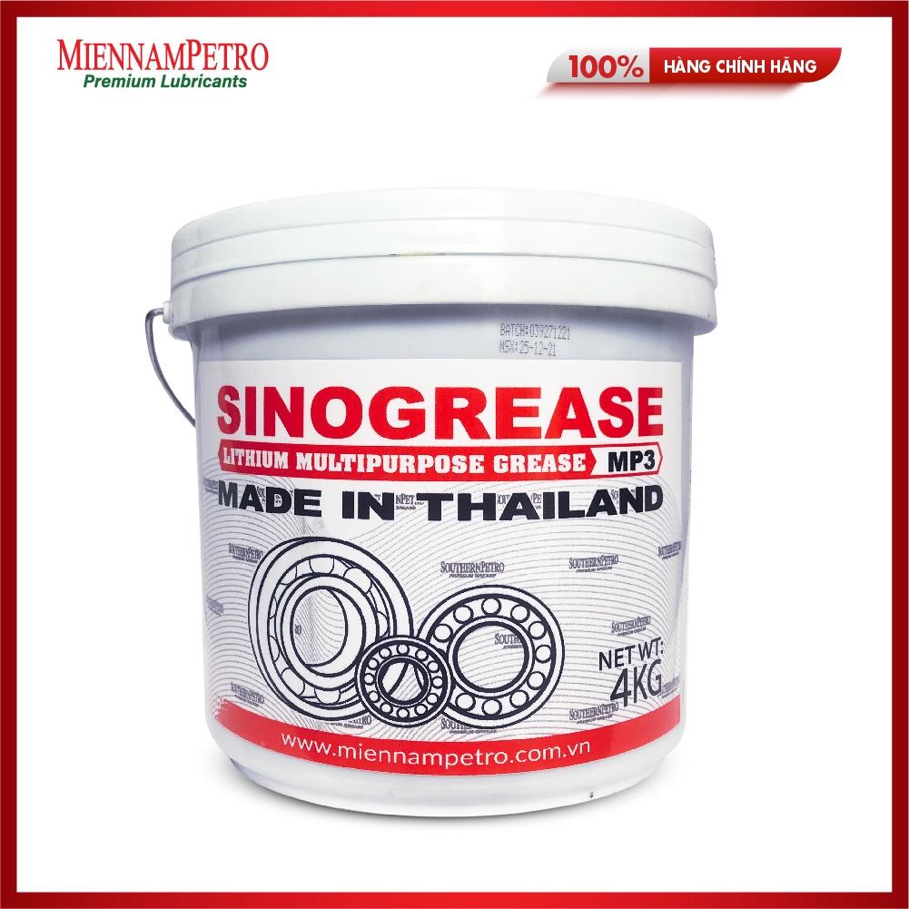 Mỡ Bôi Trơn MiennamPetro Sinogrease Lithium MP3 4KG Đa Dụng Bảo Vệ ​Xe Ô Tô Công Nghiệp Cao Cấp