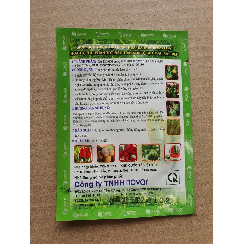 COMBO 5 GÓI PHÂN BÓN TRUNG VI LƯỢNG NUTRI ZINC GÓI 5G GIÚP GIẢM NHỎ TRÁI