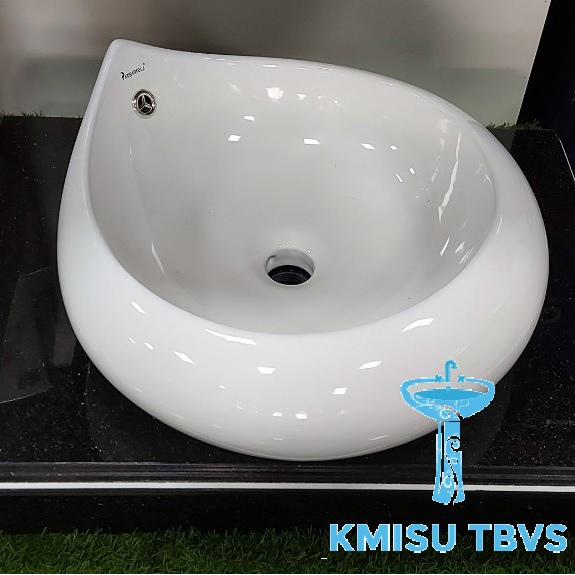 Chậu lavabo, tChậu rửa mặt dương bàn hình giọt nước. Kmisu thiết bị vệ sinh