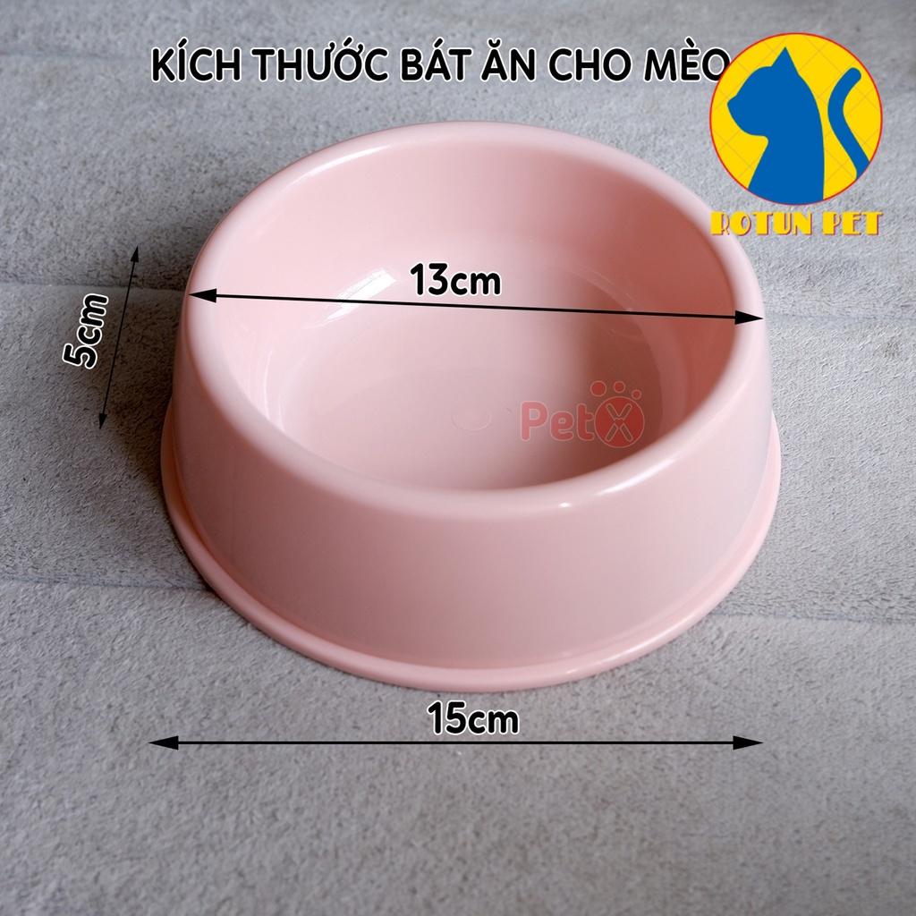Bát ăn cho mèo chó thú cưng bằng nhựa dày cỡ vừa D15cm, D18cm