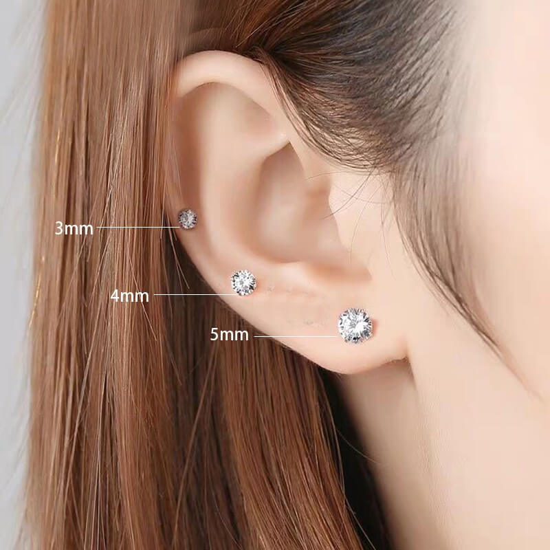 Press Piercing White CZ - MOON Jewelry