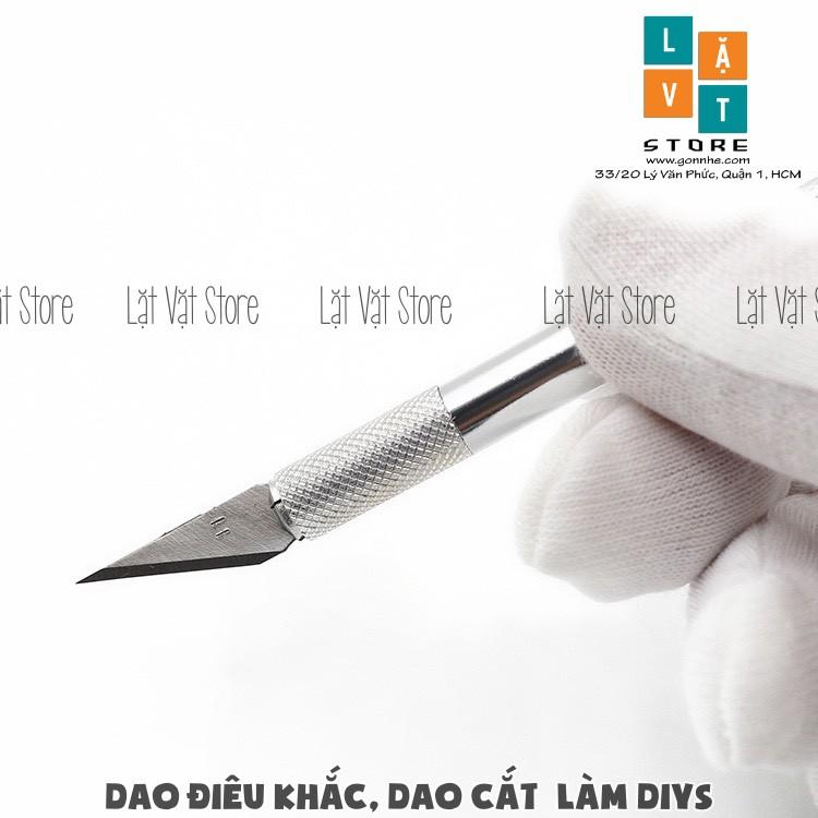 Dao điêu khắc, dao cắt chống trượt dùng để làm đồ handmade, tỉ mỉ - Có thể thay thế đi kèm, màu bạc trắng