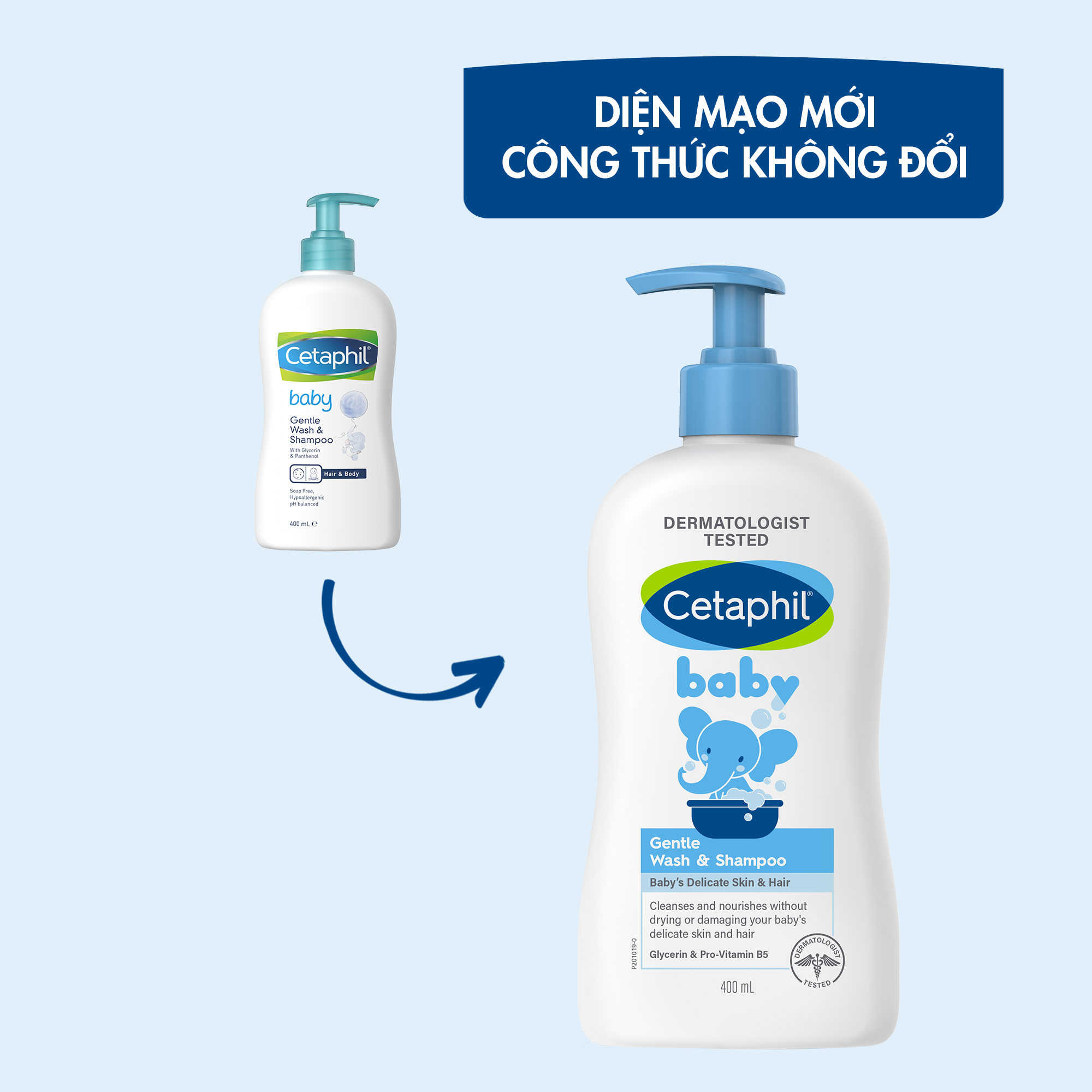 Combo Sữa tắm gội dịu lành Cetaphil Baby Gentle Wash & Shampoo 400ml + Sữa dưỡng thể dịu lành Cetaphil Baby Lotion 400ml