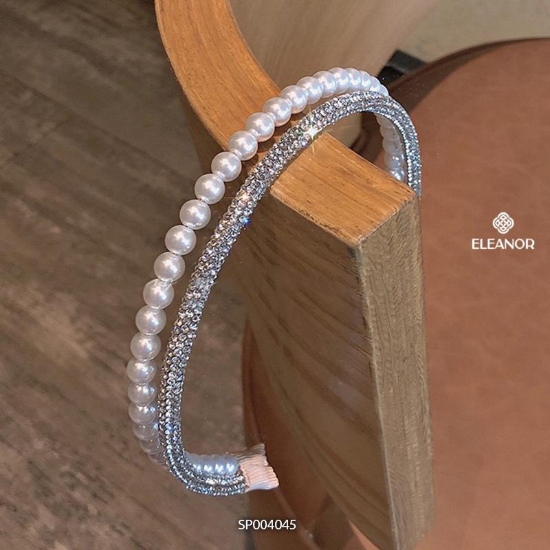 Cài tóc nữ ngọc trai nhân tạo đính đá Eleanor Accessories phụ kiện tóc lấp lánh xinh xắn