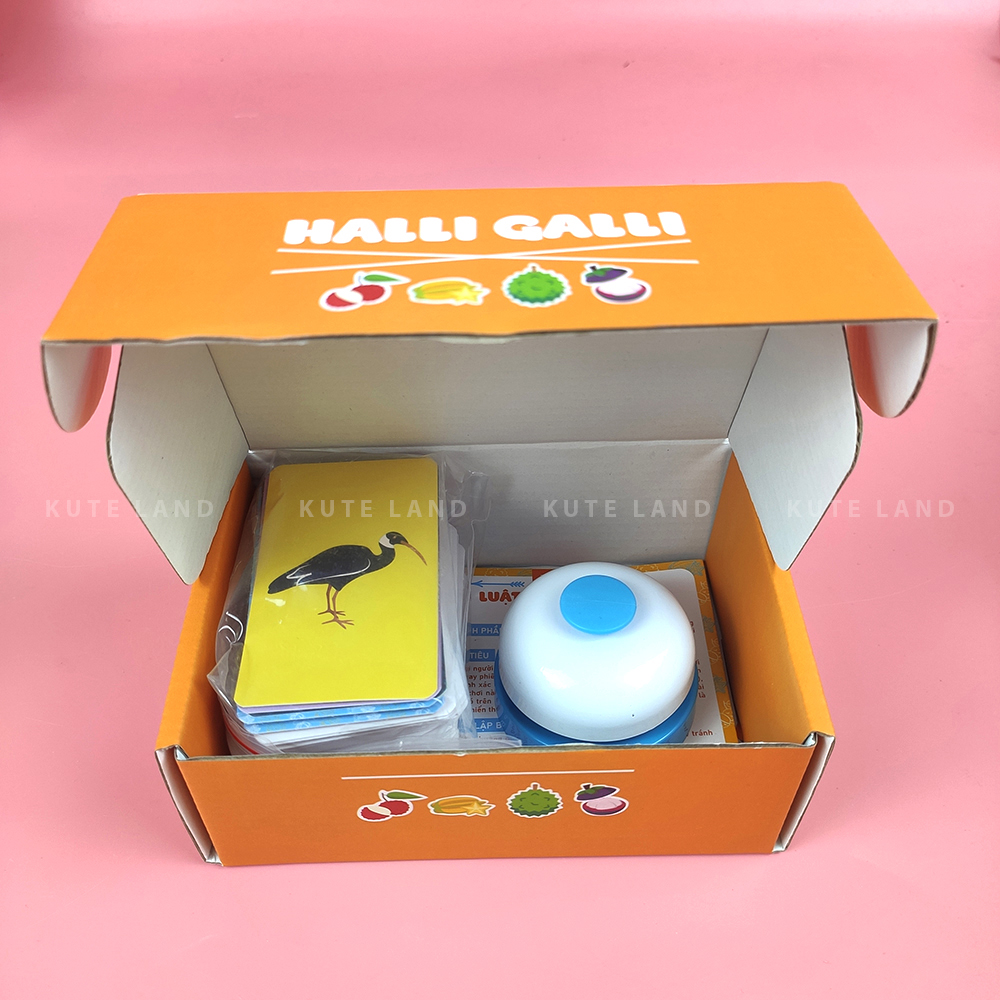 Bộ Board Game bài hoa quả Halli Galli Việt Hóa vui nhộn hộp cứng giải trí tụ họp bạn bè siêu vui