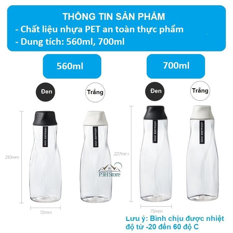 Bình nước cho bé đi học Lock&amp;Lock nhựa PET dung tích 500/700ml an toàn thực phẩm HAP558 HAP559