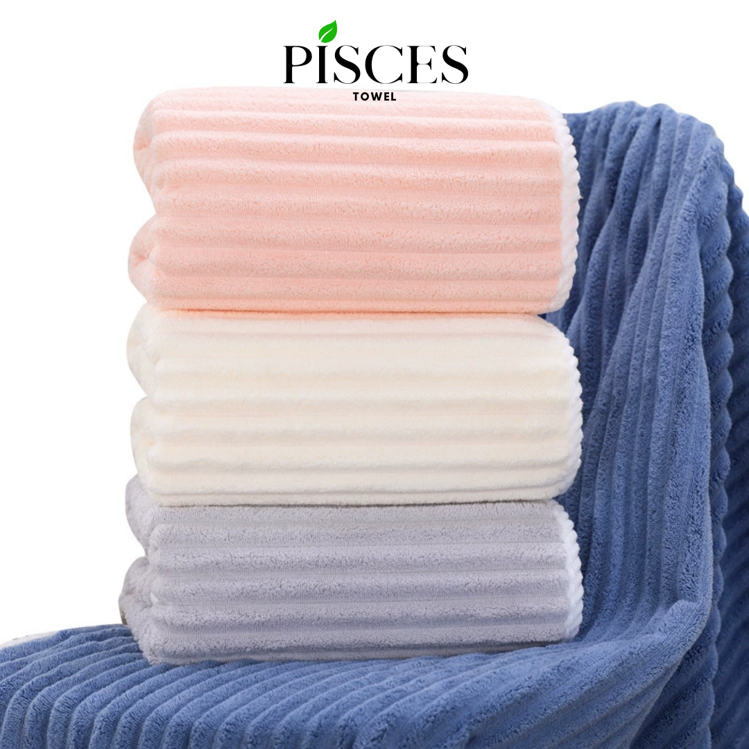 Khăn Tắm Lớn PISCES TOWEL 70x140cm Mềm Mại Thấm Hút Mồ Hôi, Khăn Gia Đình Thể Thao Tập Yoga Gym - Xanh dương, Xanh dương