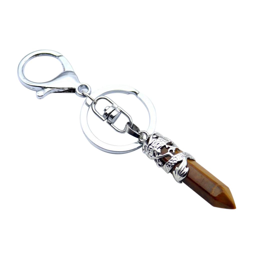 Fashion Hexagonal Dragon Crystal Quartz Keychain Key Chain