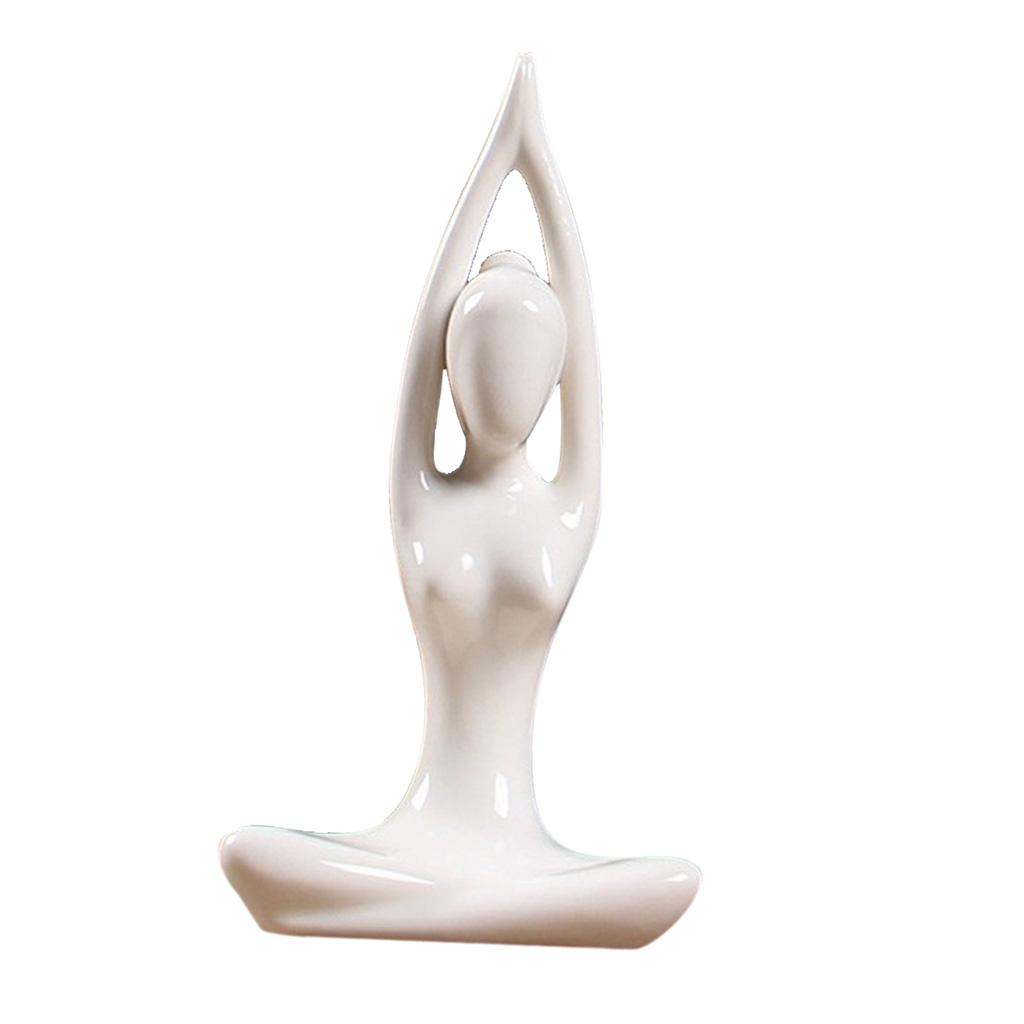 5x Ceramic Yoga Figure Ornament Statue Sculpture for Desk Decor