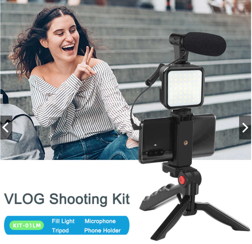 GẬY SELFIE KÈM LED , MIC - LIVESTREAM AY-49 -CHỐNG RUNG AY49