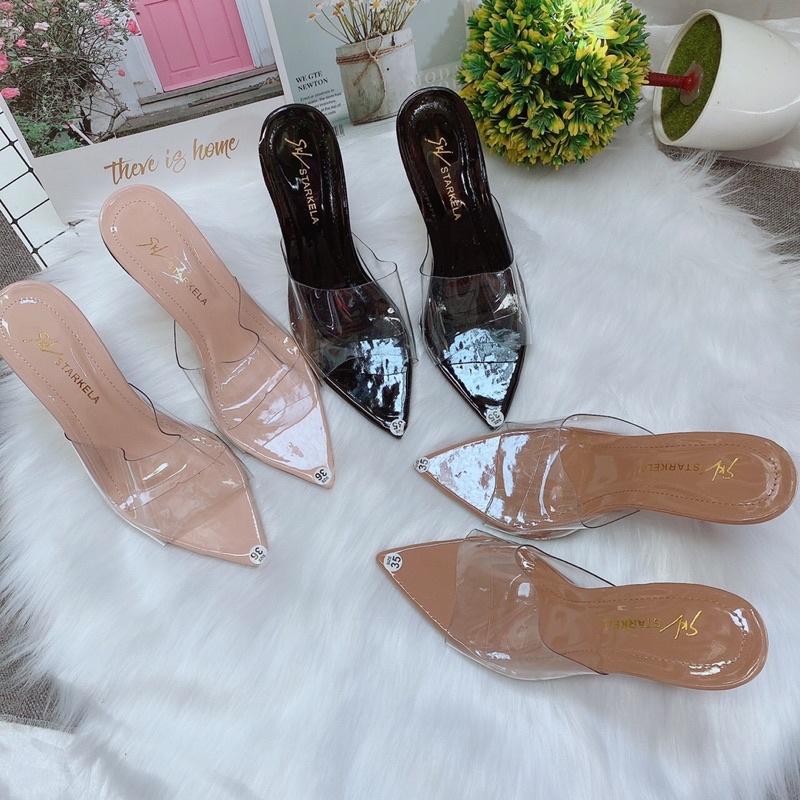 Guốc cao gót 9p gót nhọn quai bản trong mũi nhọn hot trend