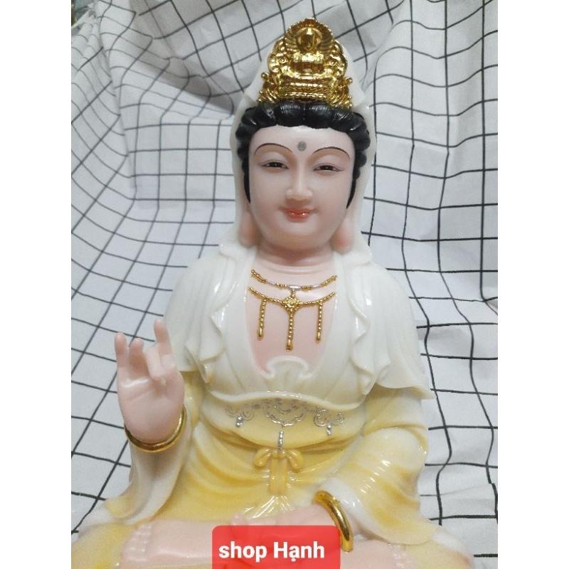 _Tượng Mẹ Quan Âm đá màu cao cấp cao 40 cm