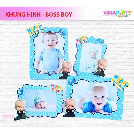 Khung ảnh để bàn bằng giấy trang trí sinh nhật bé chọn màu